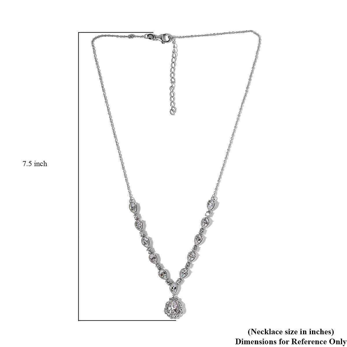 Brazilian Goshenite Necklace 18 Inches in Platinum Over Sterling Silver 5.60 ctw image number 5