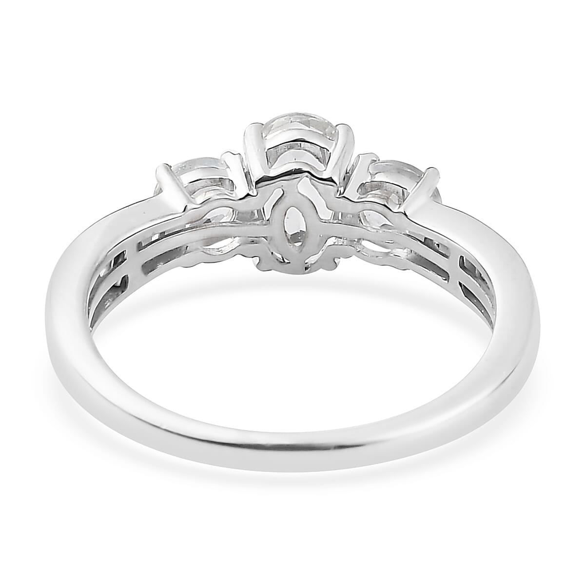 Premium Brazilian Goshenite and Tanzanite Ring in Platinum Over Sterling Silver (Size 10.0) 1.25 ctw