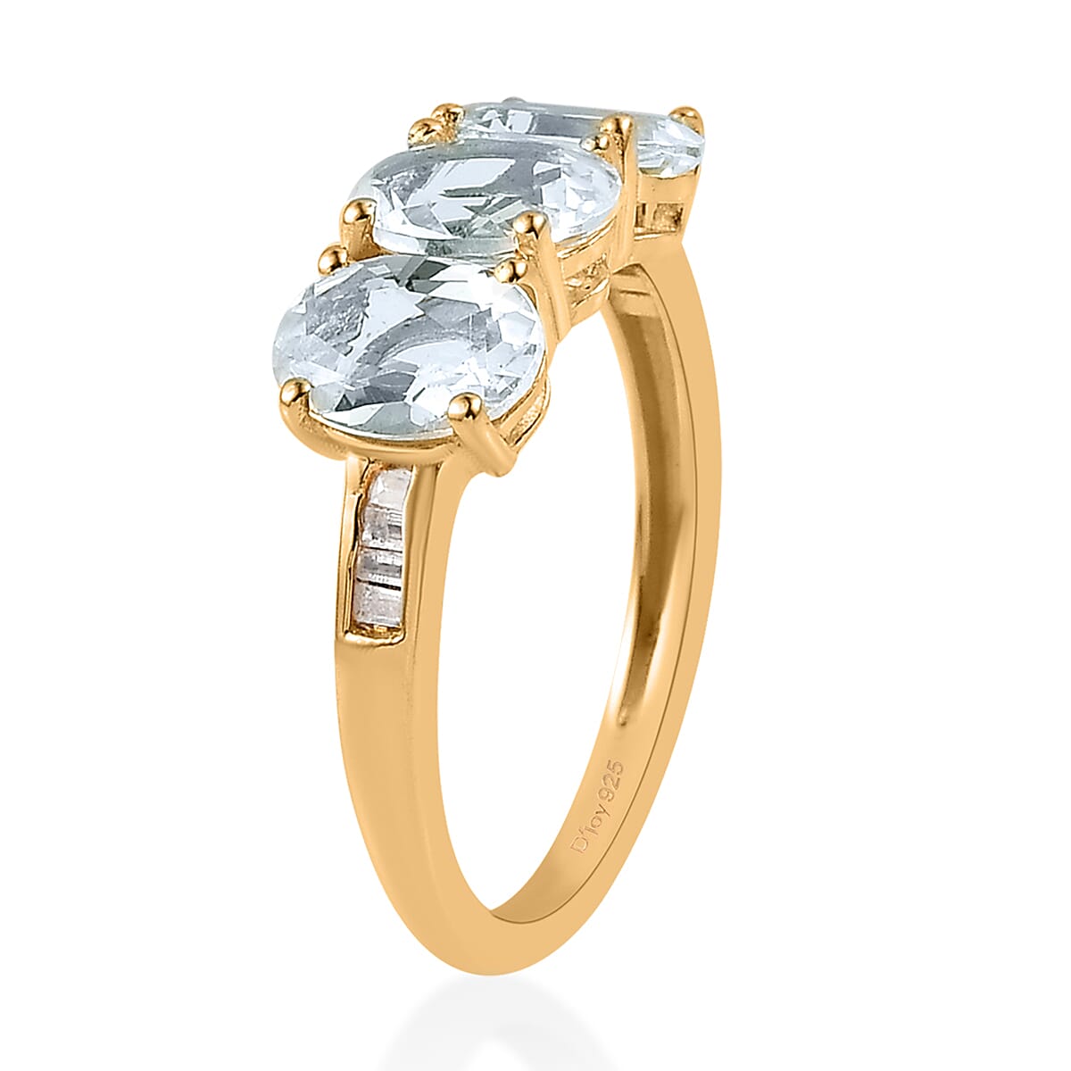 Premium Brazilian Goshenite and Diamond Ring in Vermeil Yellow Gold Over Sterling Silver (Size 8.0) 2.00 ctw image number 3