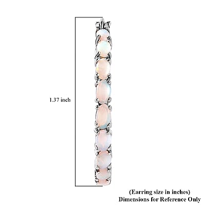 Australian Opal Inside Out Hoop Earrings in Platinum Over Sterling Silver 4.50 ctw