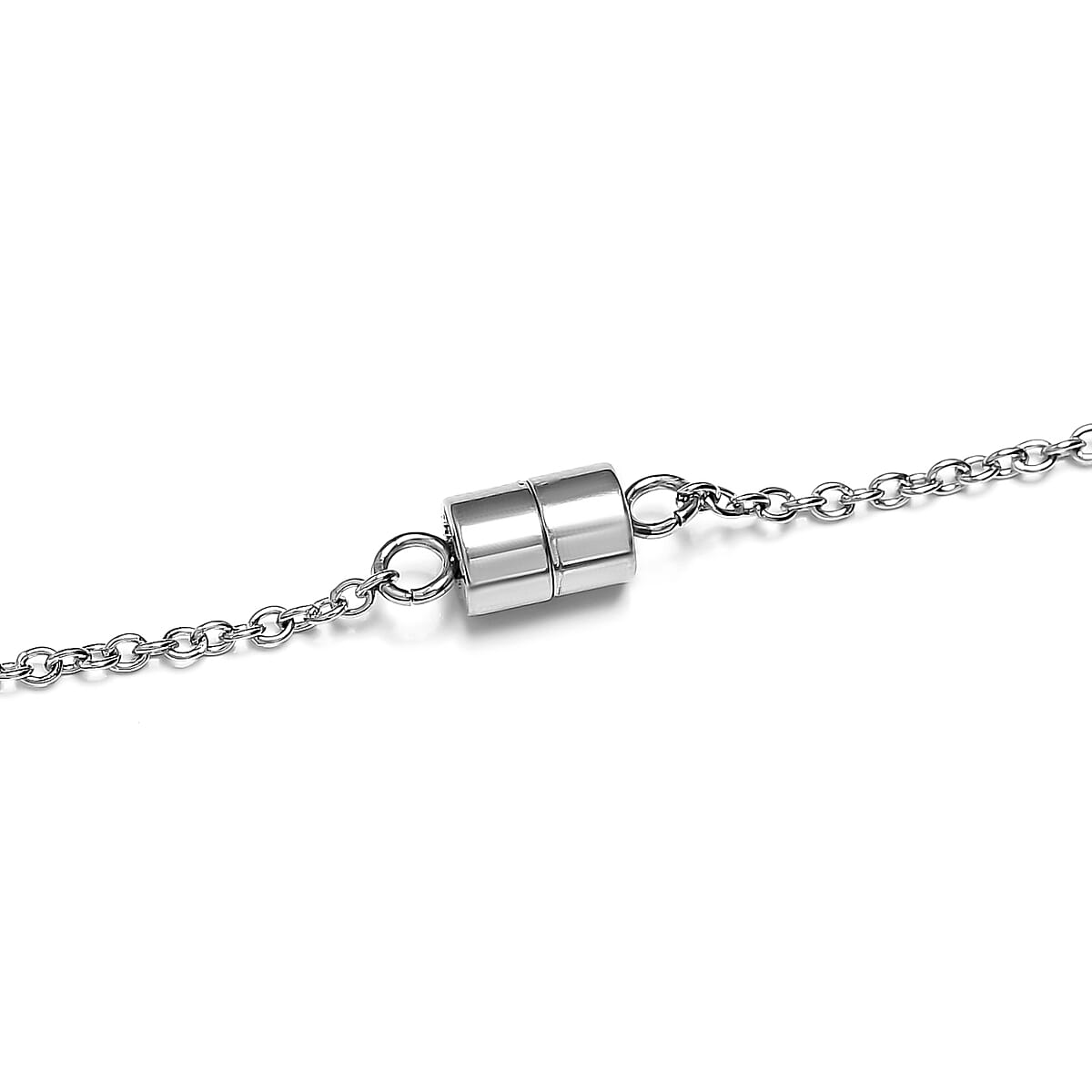 Mozambique Garnet, White Zircon Necklace (20 Inches) in Stainless Steel 2.60 ctw | Tarnish-Free, Waterproof, Sweat Proof Jewelry image number 4
