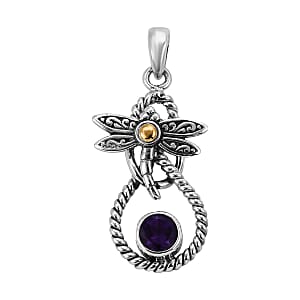 Bali Legacy Amethyst Dragonfly Pendant in Sterling Silver 0.15 ctw