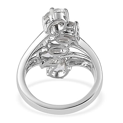 Premium Brazilian Goshenite 5 Stone Ring in Platinum Over Sterling Silver (Size 10.0) 3.25 ctw