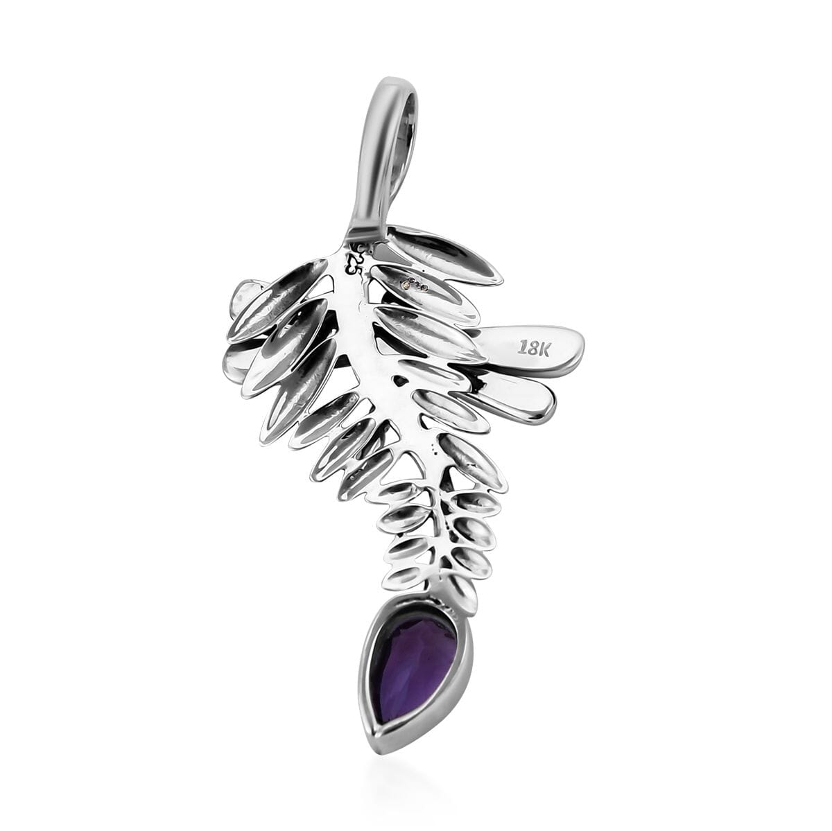 Bali Legacy Amethyst Dragonfly Pendant in Sterling Silver 0.20 ctw image number 4