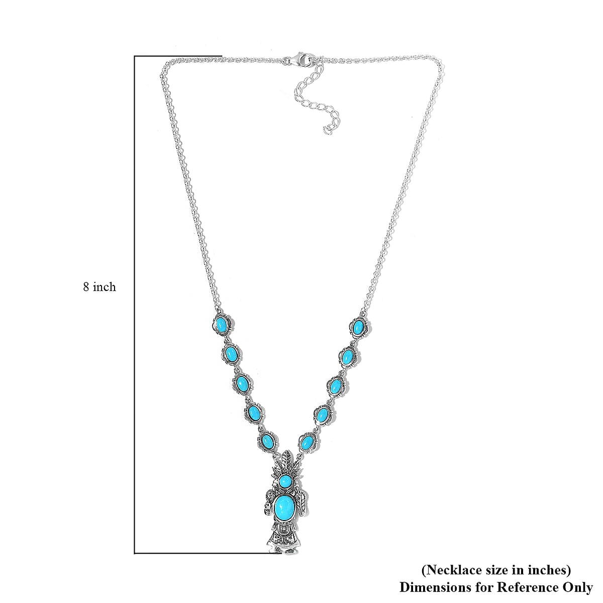 Artisan Crafted Sleeping Beauty Turquoise Necklace 18 Inches in Sterling Silver 7.50 ctw image number 5