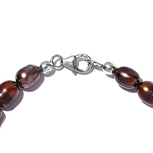 Golden Freshwater Pearl Bracelet , Pearl Bracelet , Sterling Silver Bracelet (7.25 In)