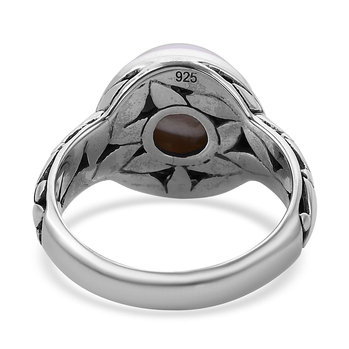 Bali Legacy White Mabe Pearl Floral Framework Ring in Sterling Silver (Size 6.0) image number 4