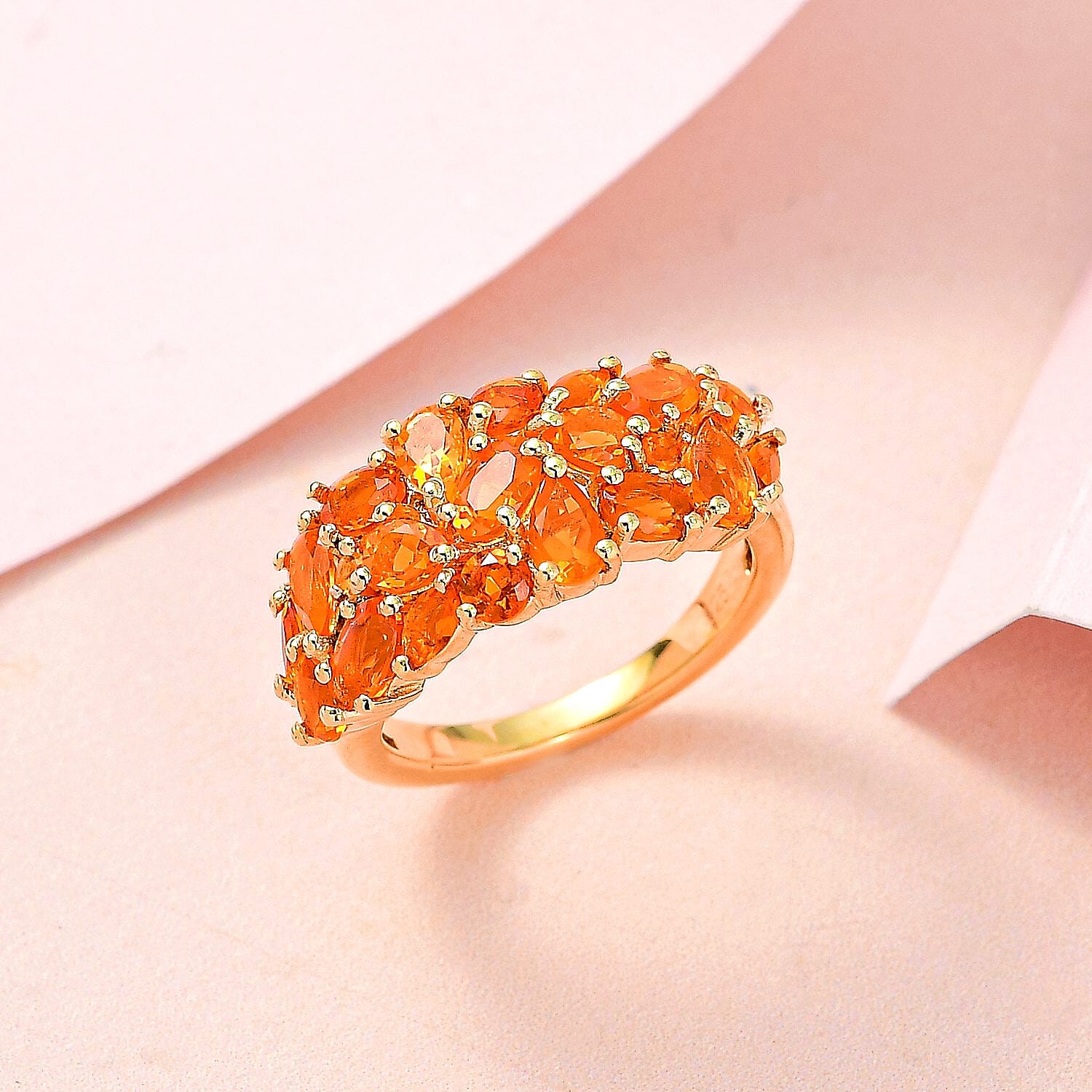 Fire Opal 2.21 ctw Ring in 14K YG Over Sterling Silver (Size 6.5)