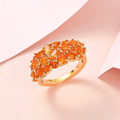 Fire Opal 2.21 ctw Ring in 14K YG Over Sterling Silver (Size 6.5)