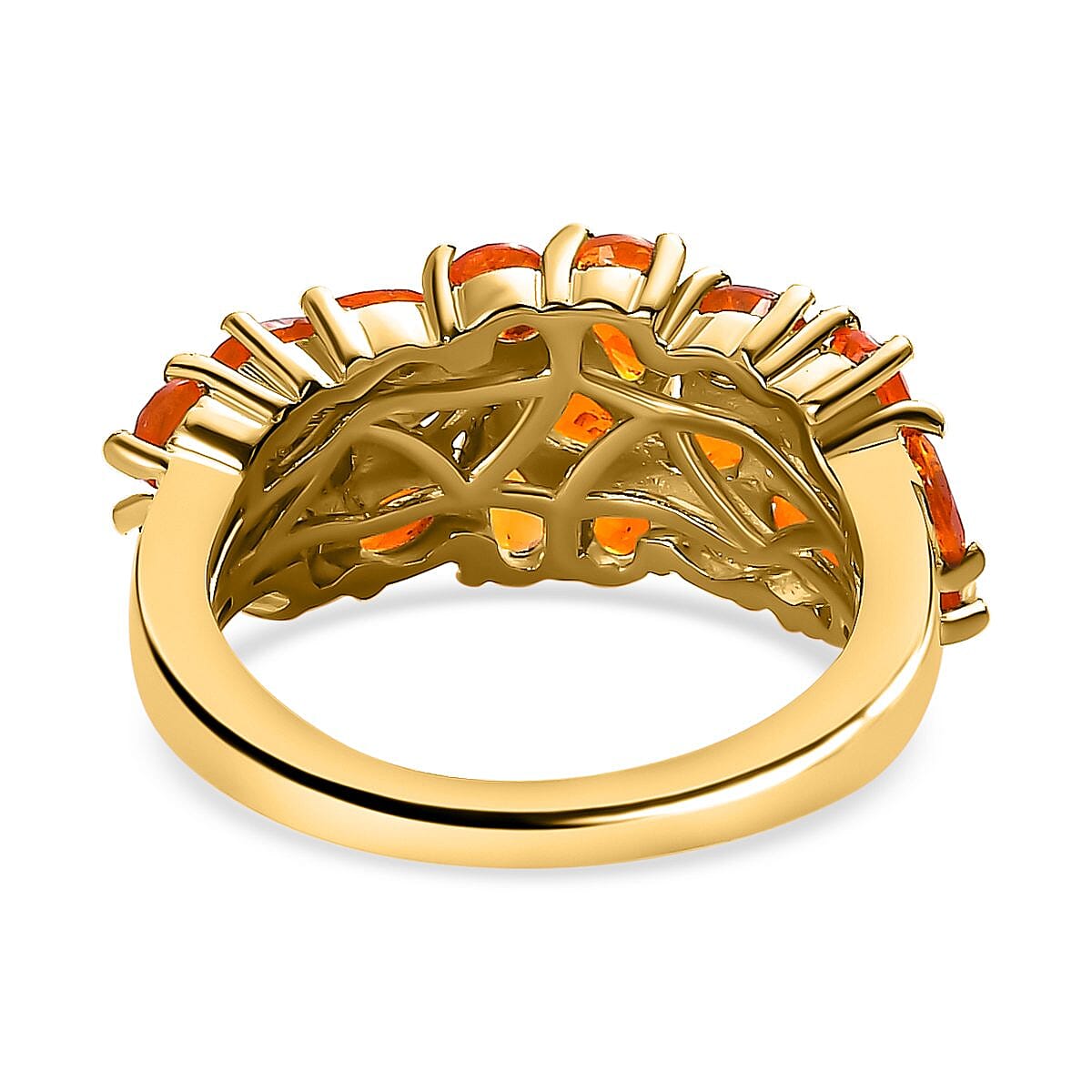 Fire Opal 2.21 ctw Ring in 14K YG Over Sterling Silver (Size 6.5)