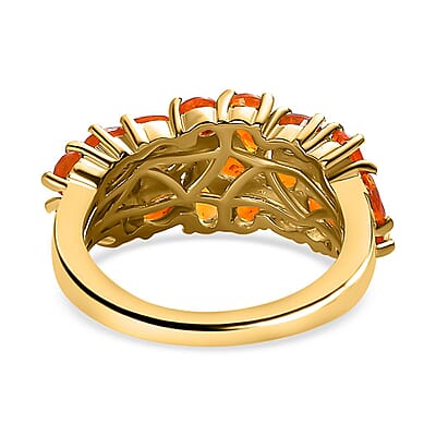 Fire Opal 2.21 ctw Ring in 14K YG Over Sterling Silver (Size 6.5)
