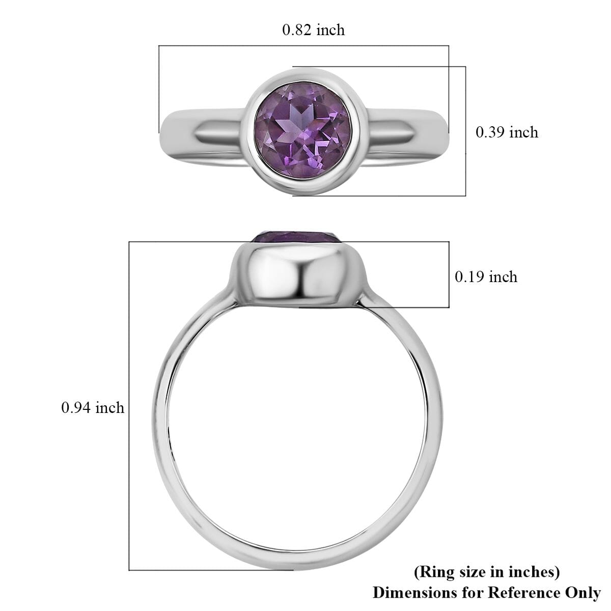 BALI LEGACY Amethyst Solitaire Ring in Sterling Silver 0.25 ctw image number 5