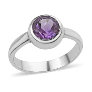 Mother’s Day Gift Bali Legacy Amethyst Solitaire Ring in Sterling Silver (Size 8.0) 0.25 ctw