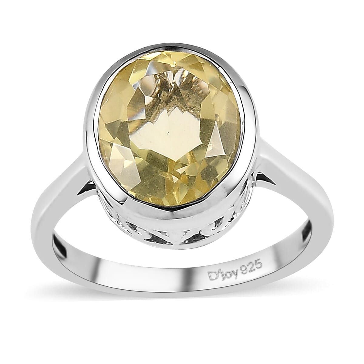 Ouro Verde Quartz Solitaire Ring in Platinum Over Sterling Silver (Size 10.0) 3.25 ctw