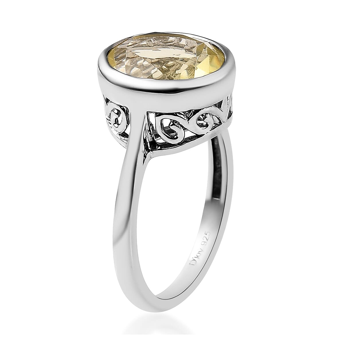 Ouro Verde Quartz Solitaire Ring in Platinum Over Sterling Silver (Size 10.0) 3.25 ctw