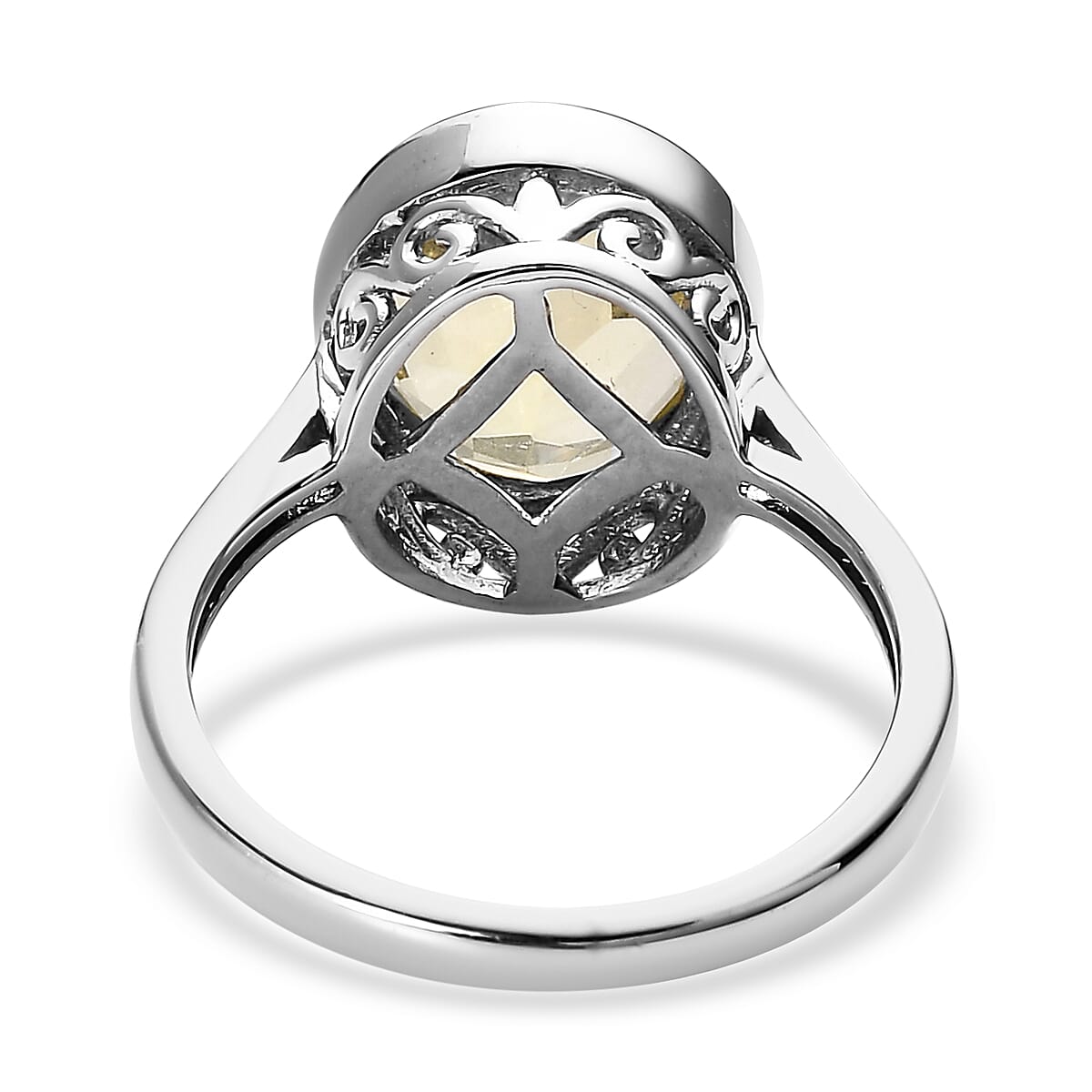 Ouro Verde Quartz Solitaire Ring in Platinum Over Sterling Silver (Size 10.0) 3.25 ctw