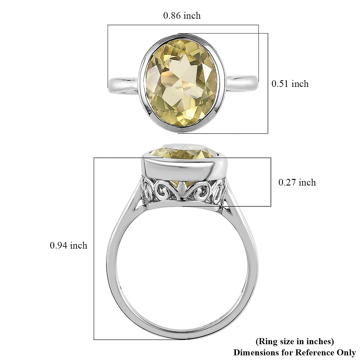 Ouro Verde Quartz Solitaire Ring in Platinum Over Sterling Silver (Size 10.0) 3.25 ctw