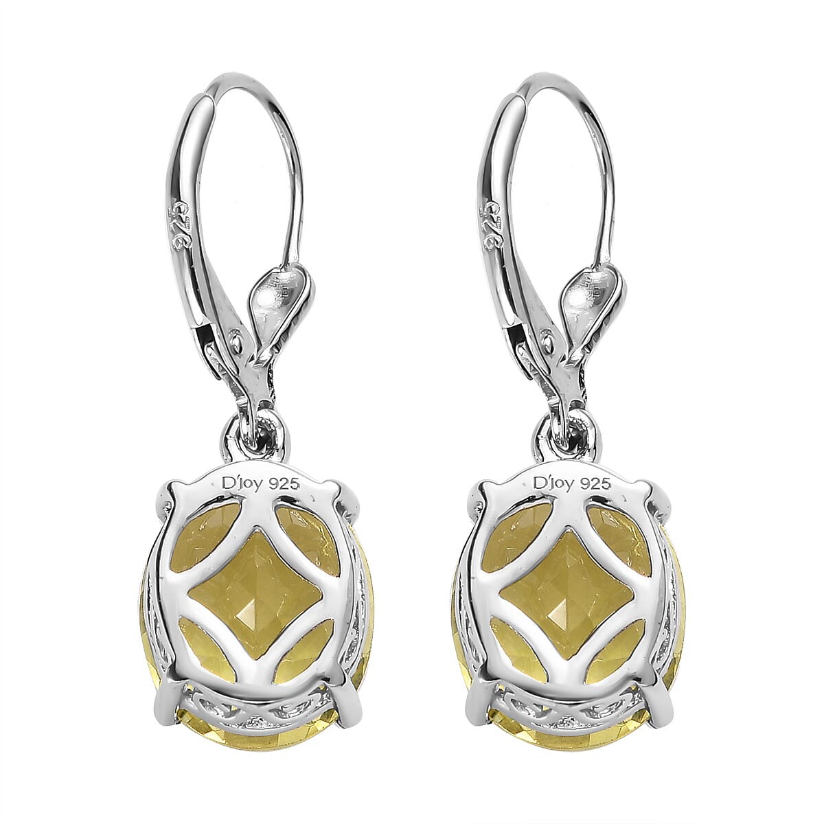Ouro Verde Quartz Lever Back Earrings in Platinum Over Sterling Silver 8.90 ctw image number 3