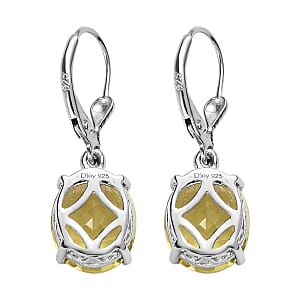 Ouro Verde Quartz Lever Back Earrings in Platinum Over Sterling Silver 8.90 ctw