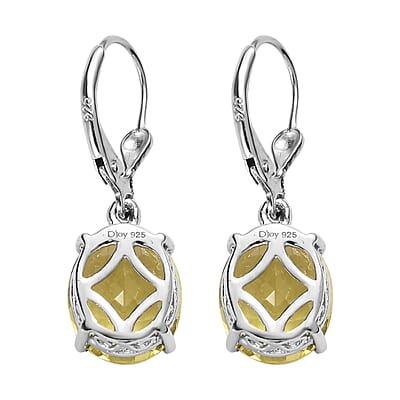 Ouro Verde Quartz Lever Back Earrings in Platinum Over Sterling Silver 8.90 ctw
