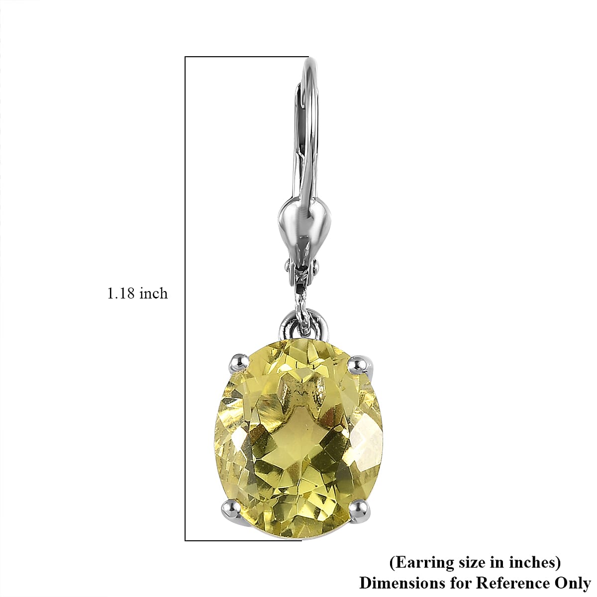 Ouro Verde Quartz Lever Back Earrings in Platinum Over Sterling Silver 8.90 ctw image number 4