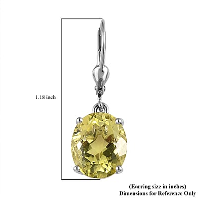 Ouro Verde Quartz Lever Back Earrings in Platinum Over Sterling Silver 8.90 ctw