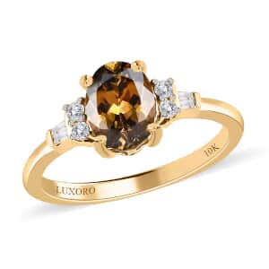 Luxoro 10K Yellow Gold Premium Golden Tanzanite and Diamond Ring (Size 10.0) 1.35 ctw