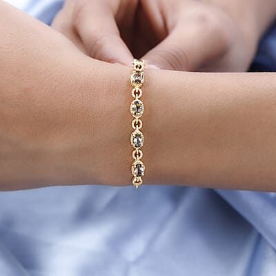 Premium Golden Tanzanite Bolo Bracelet in Vermeil Yellow Gold Over Sterling Silver 2.10 ctw