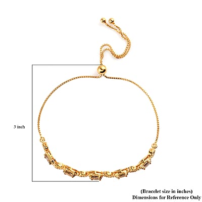 Premium Golden Tanzanite Bolo Bracelet in Vermeil Yellow Gold Over Sterling Silver 2.10 ctw