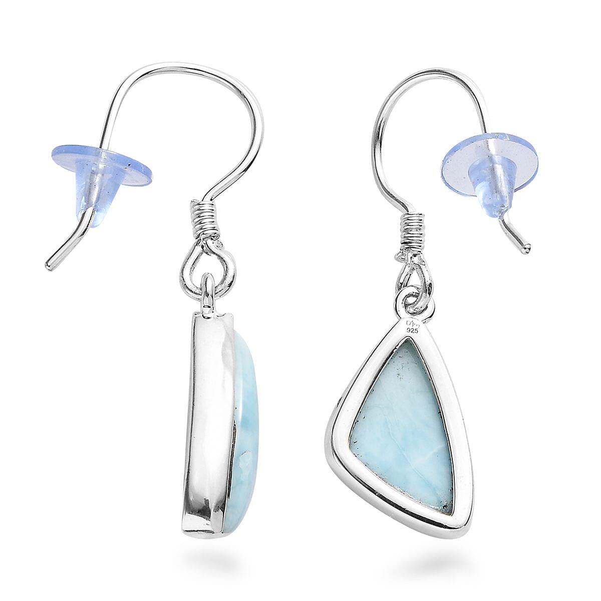 Artisan Crafted Larimar Dangle Earrings in Sterling Silver 10.15 ctw image number 3