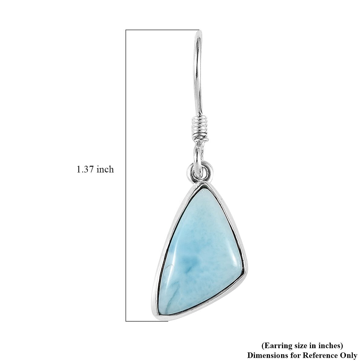 Artisan Crafted Larimar Dangle Earrings in Sterling Silver 10.15 ctw