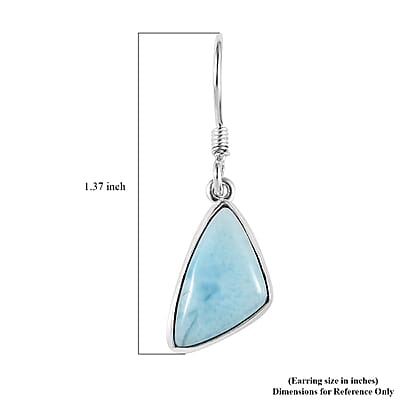 Artisan Crafted Larimar Dangle Earrings in Sterling Silver 10.15 ctw