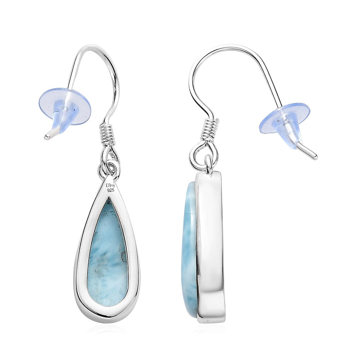 Artisan Crafted Larimar Drop Earrings in Sterling Silver 10.25 ctw image number 3