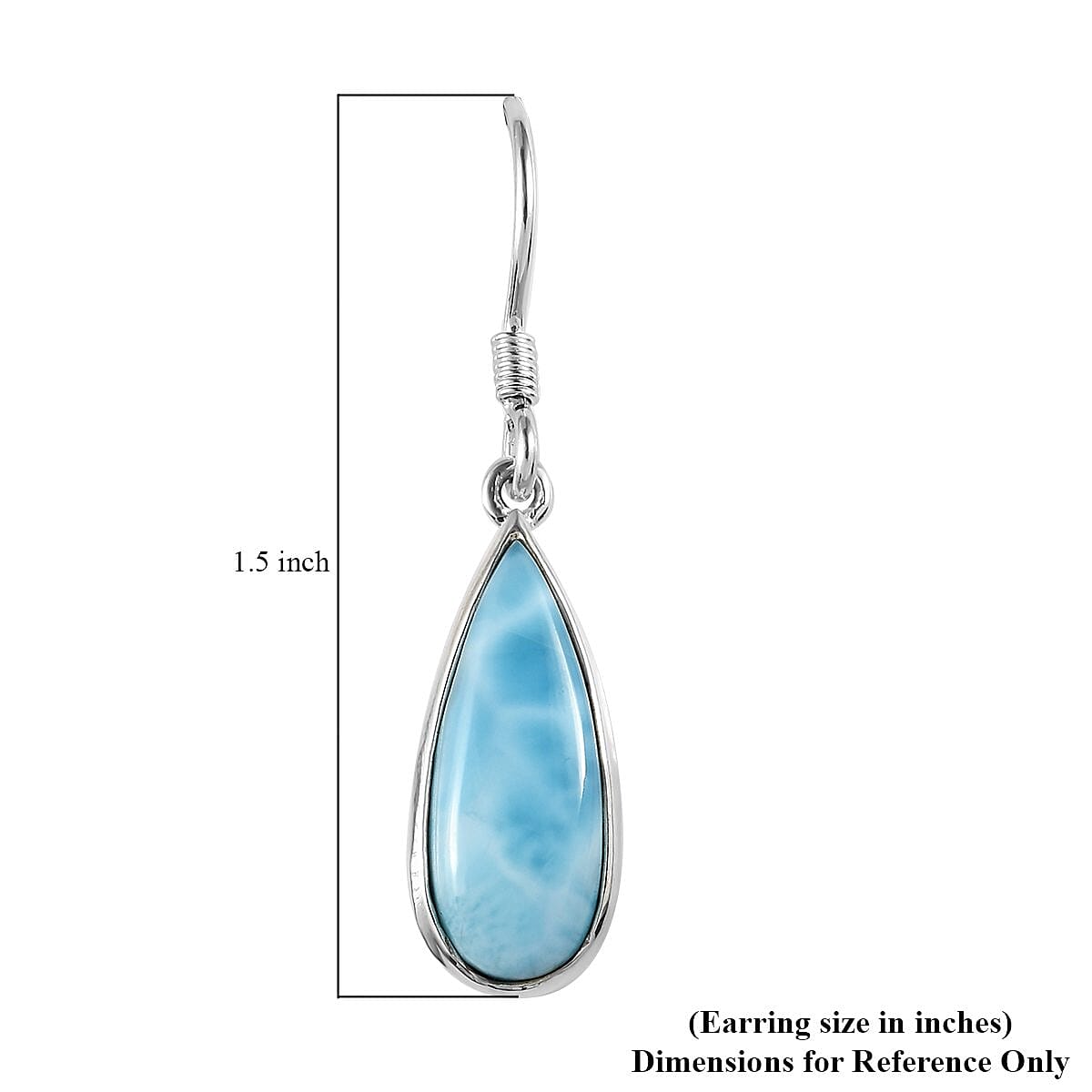 Artisan Crafted Larimar Drop Earrings in Sterling Silver 10.25 ctw image number 4