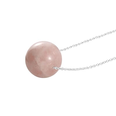 Galilea Rose Quartz Necklace 20 Inches in Sterling Silver 52.00 ctw