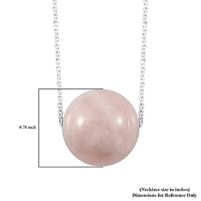 Galilea Rose Quartz Necklace 20 Inches in Sterling Silver 52.00 ctw