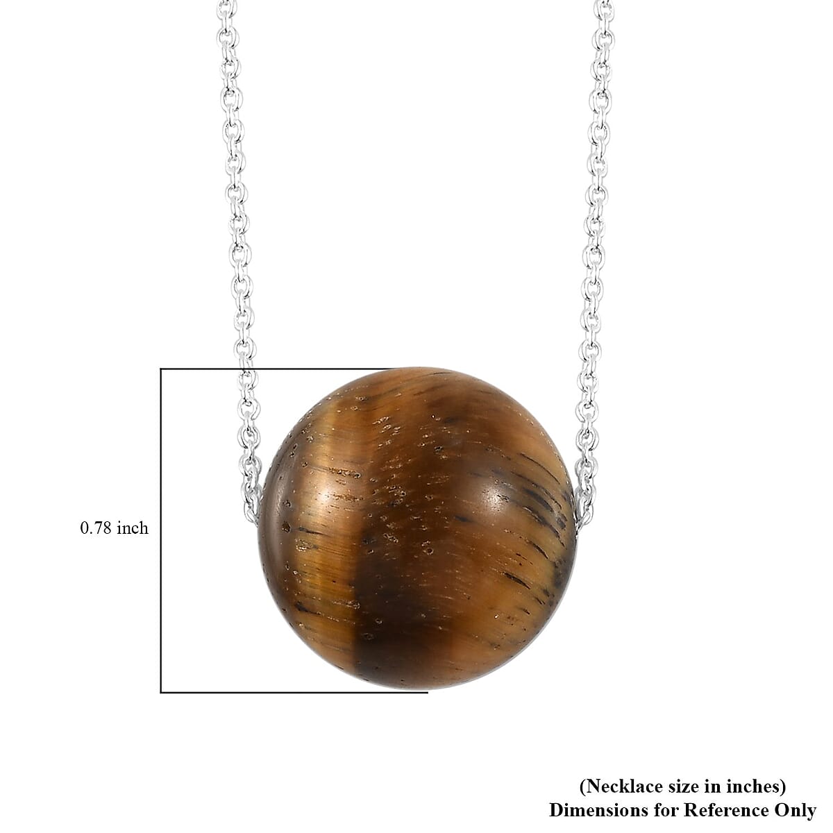 Tiger's Eye Necklace 20 Inches in Sterling Silver 53.00 ctw image number 5