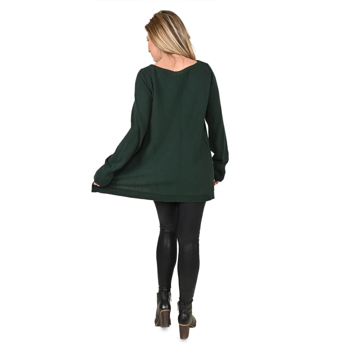 Tamsy Forest Green Knit Sweater image number 1