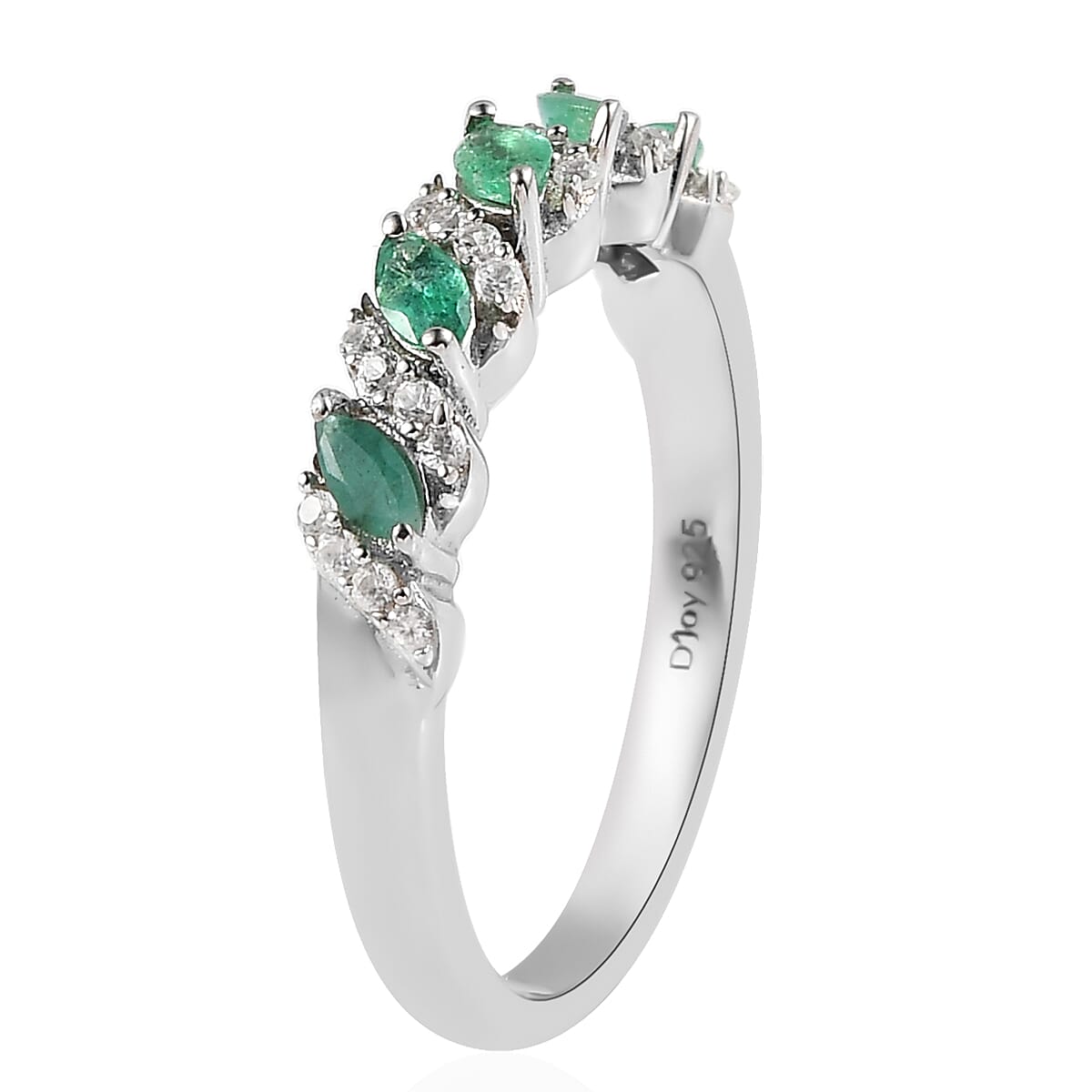カルメン　グリーン Buy Ethiopian Emerald and Brown Zircon Men's Ring in Rhodium