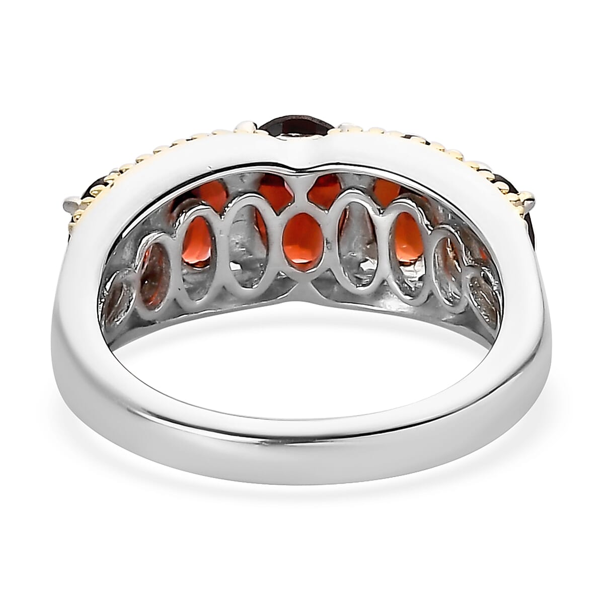 Karis Mozambique Garnet 5 Stone Ring in 18K YG Plated and Platinum Bond 2.85 ctw image number 4