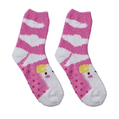 Set of 5 Pair Animal Pattern Jacquard Super Soft & Warm Plush Non-Slip Socks