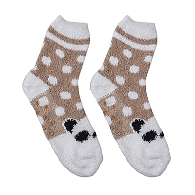 Set of 5 Pair Animal Pattern Jacquard Super Soft & Warm Plush Non-Slip Socks