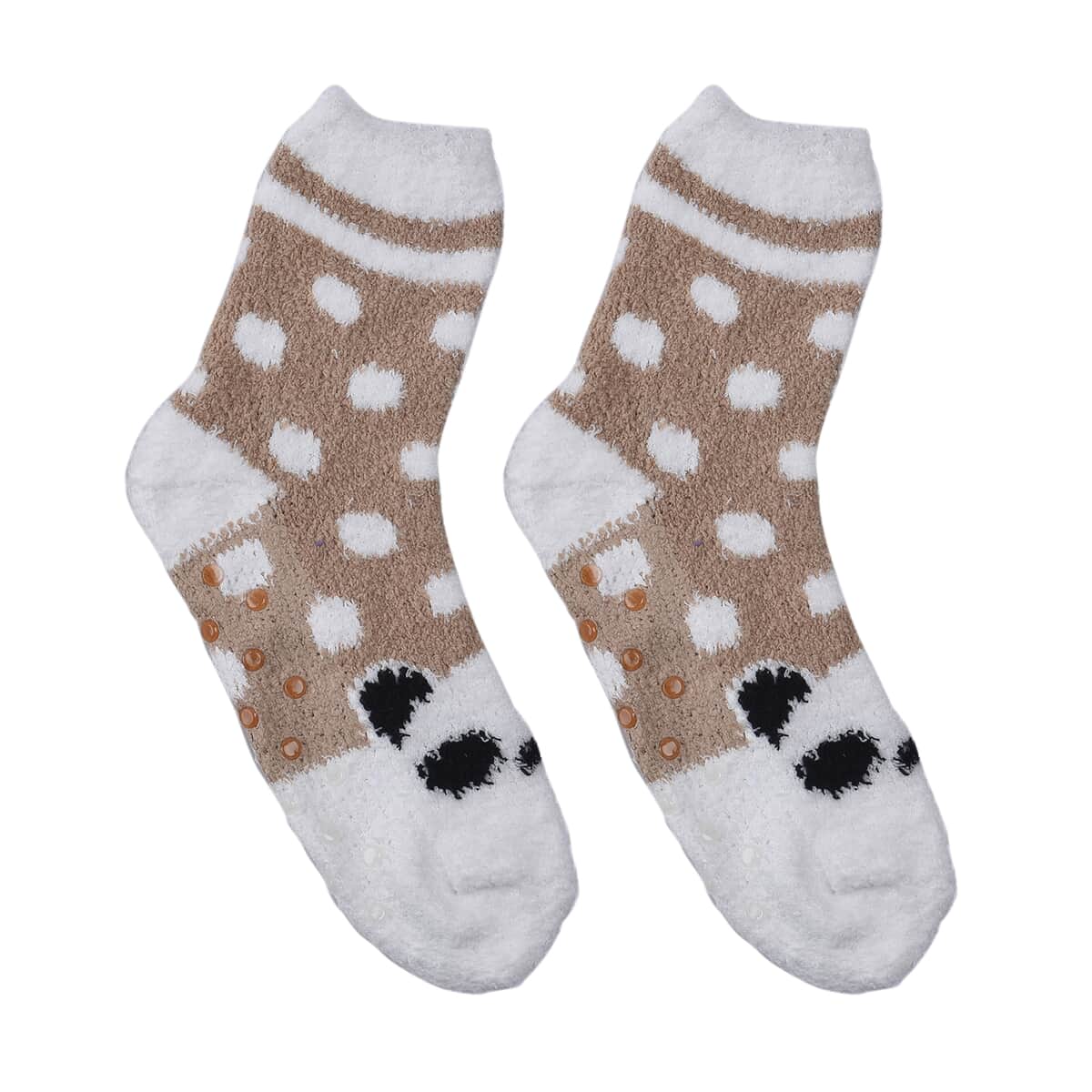 Set of 5 Pair Animal Pattern Jacquard Super Soft & Warm Plush Non-Slip Socks image number 4