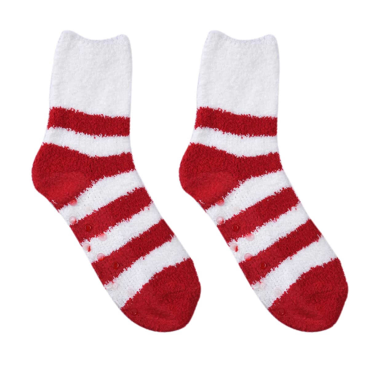 Set of 5 Pair Tree, Santa Claus and Intricate Pattern Jacquard Super Soft & Warm Plush Non-Slip Socks image number 4