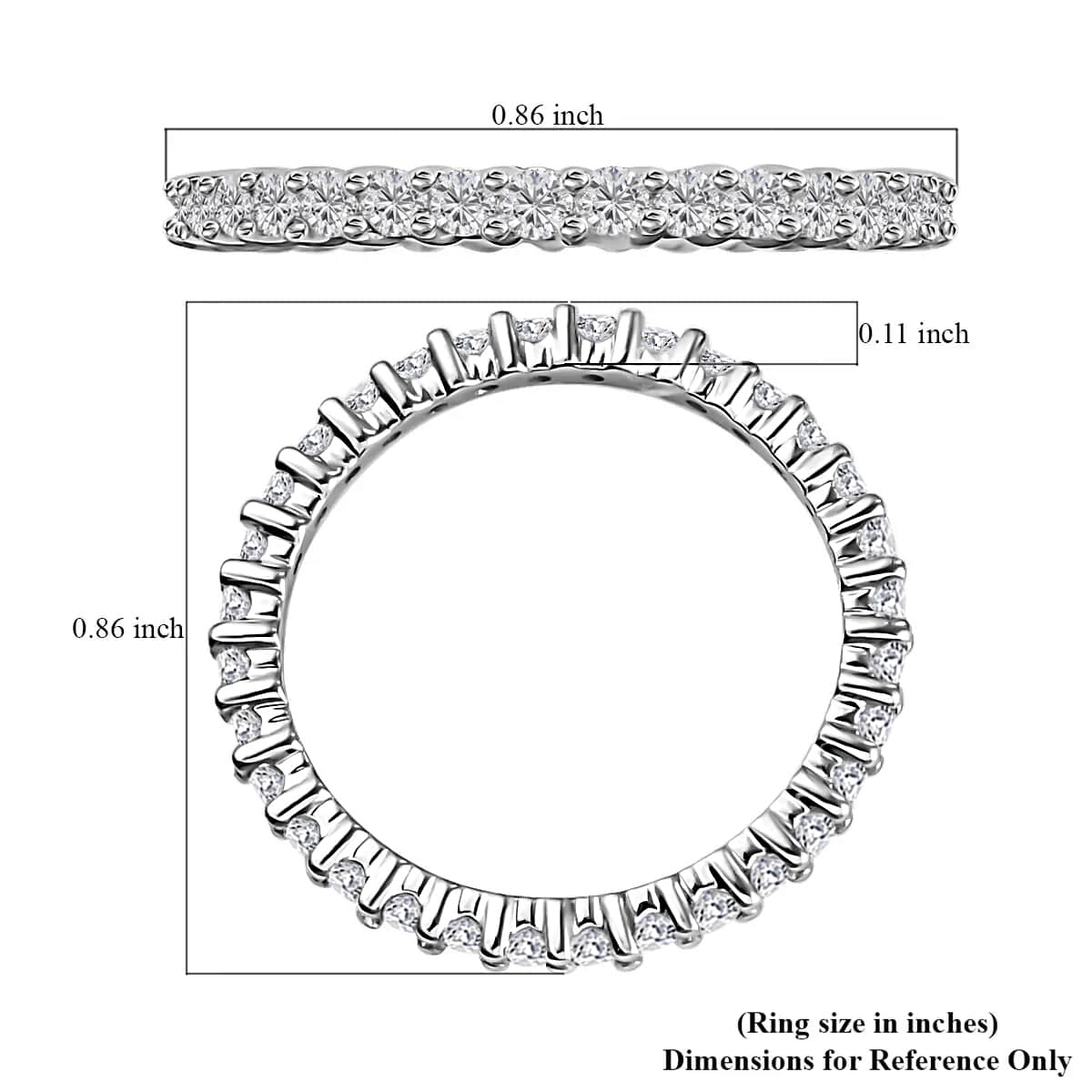 RHAPSODY 950 Platinum Diamond Carving Cut E-F VS Eternity Band Ring 3.25 Grams 1.00 ctw image number 5