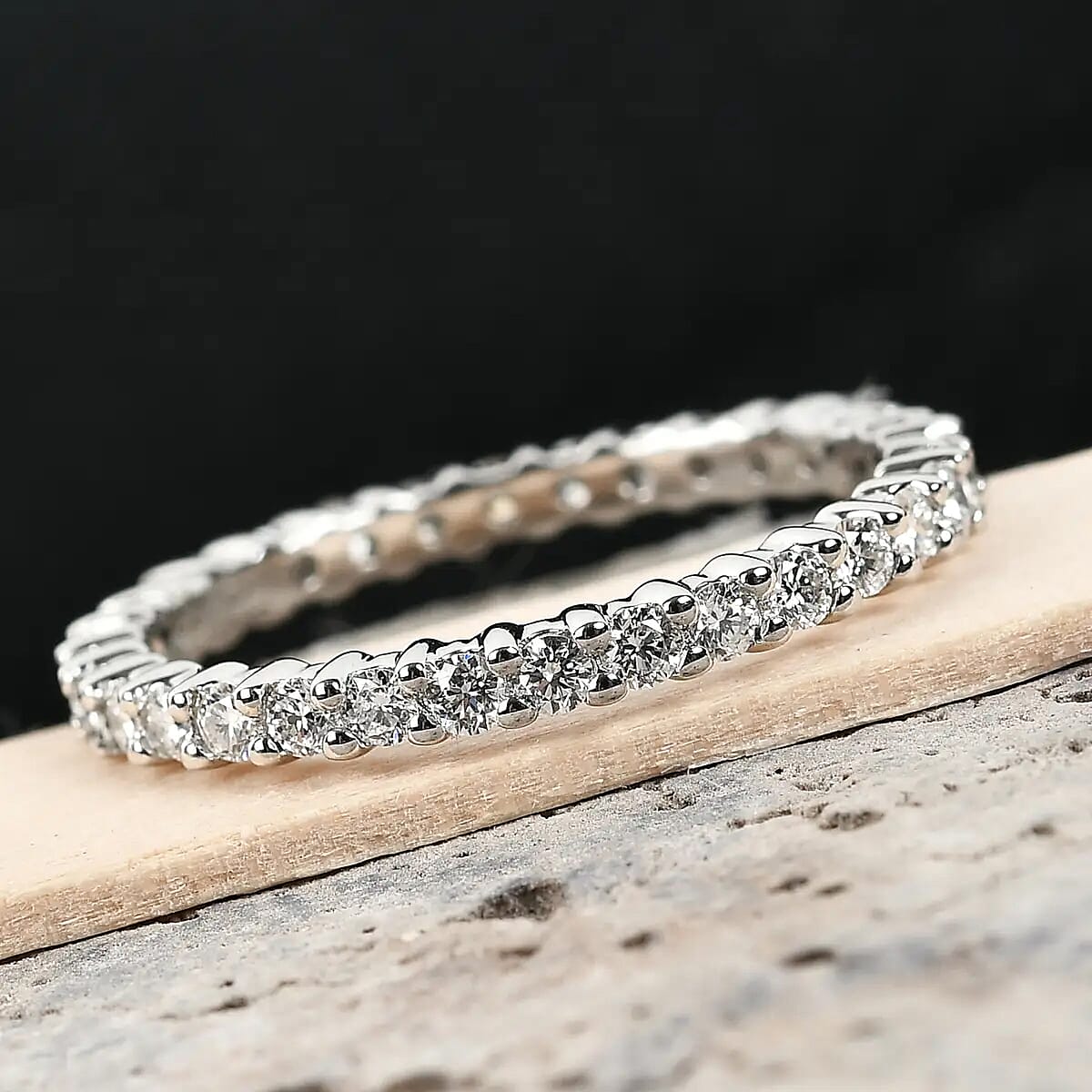 Rhapsody 950 Platinum Diamond E-F VS Eternity Band Ring (Size 9.0) 1.00 ctw image number 1