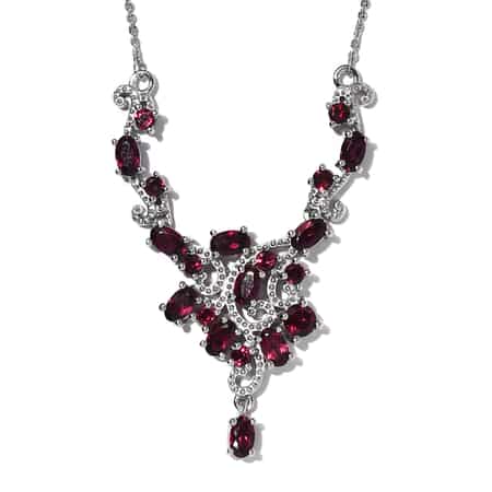Anthill Garnet Necklace 18 Inches in Platinum Over Sterling Silver 3.90 ctw image number 0
