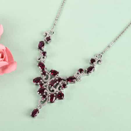 Anthill Garnet Necklace 18 Inches in Platinum Over Sterling Silver 3.90 ctw image number 1
