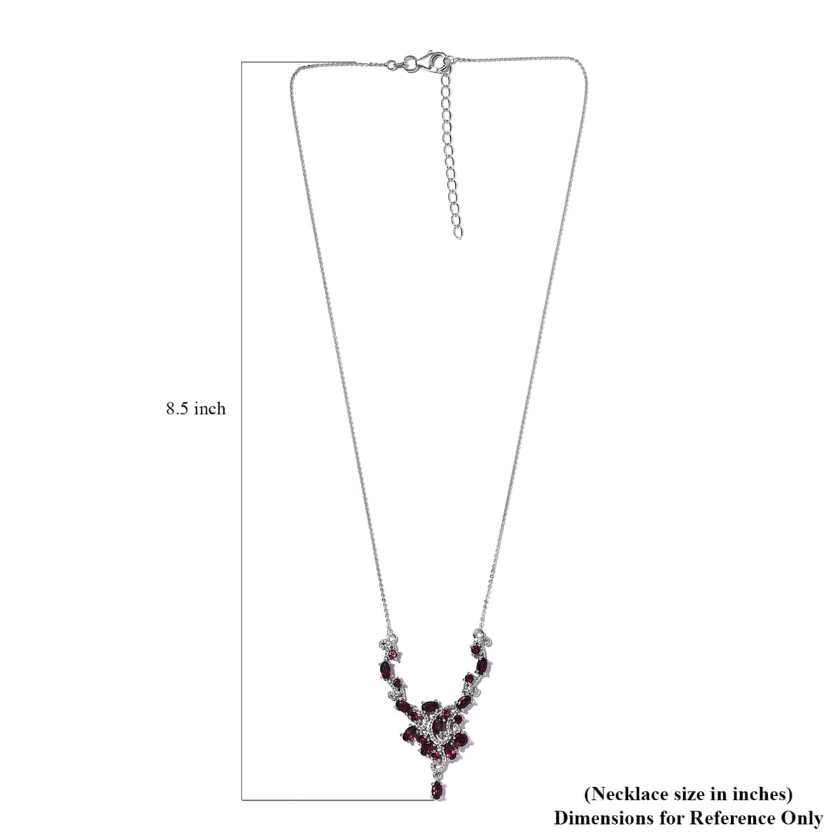 Anthill Garnet Necklace 18 Inches in Platinum Over Sterling Silver 3.90 ctw image number 5