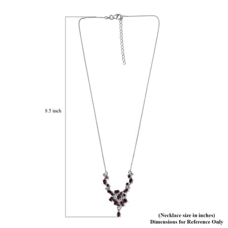 Anthill Garnet Necklace 18 Inches in Platinum Over Sterling Silver 3.90 ctw image number 5